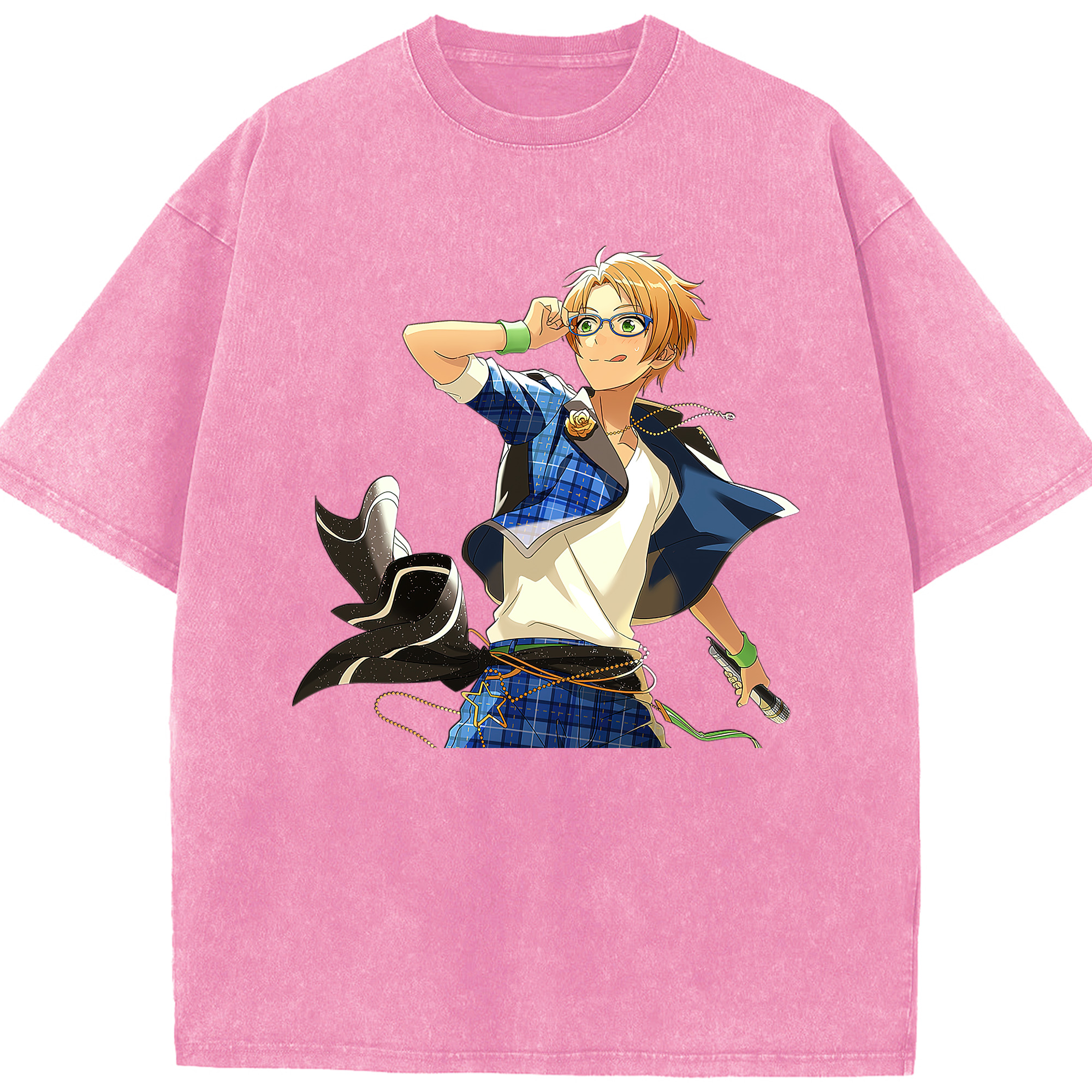 （画像用） あんさんぶるスターズ! Ensemble Stars 綿100% ヴィンテージ風 半袖Tシャツ（フロントプリント）